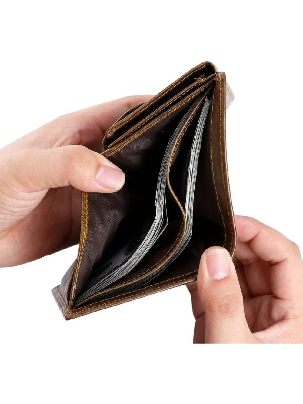 RFID Blocking Leather Wallet for Men | Trifold Billfold, 10 Card Slots, Coin